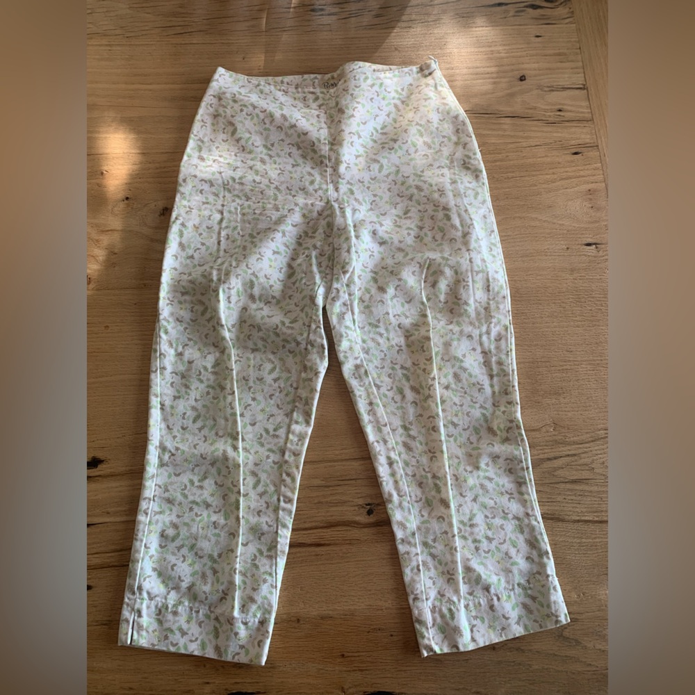 Preview Floral‎ Stretch Cropped Pant Yellow Women’s 4 Preloved